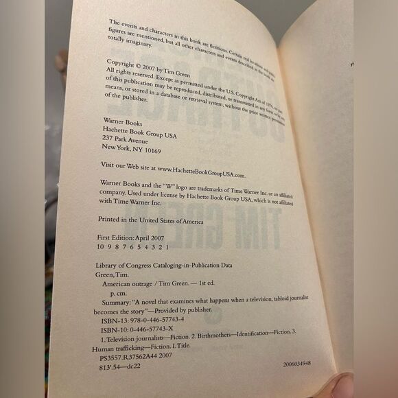 American Outrage by Tim Green Hardback Book - Picture 3 of 5